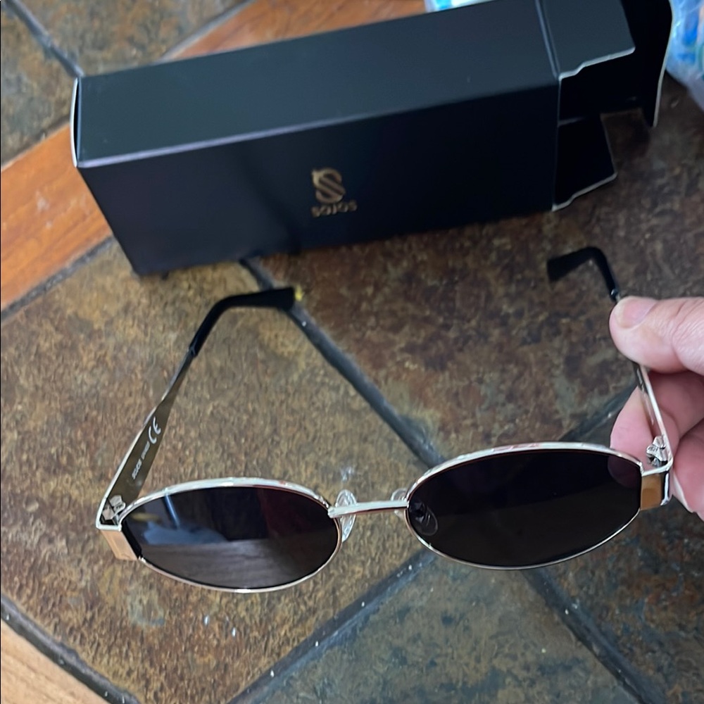 Sojos retro oval silver/grey lens